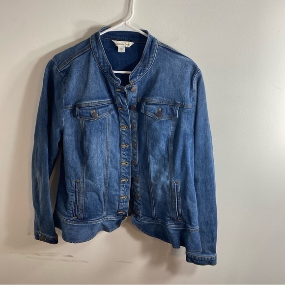 CJ Banks Denim Jacket XL Button Down Coat Women’s Notch Collar - Picture 4 of 7
